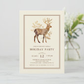 Elegante Rentierfeier Einladung (Stehend Vorderseite)