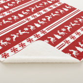 Elegante Rentiers Schneeflocken Mittelklasse Sherpadecke (3/4)