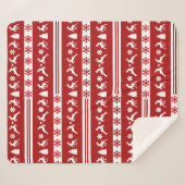 Elegante Rentiers Schneeflocken Mittelklasse Sherpadecke (Vorderseite (Horizontal))