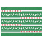 Elegante Rentiers Schneeflocken Mittelklasse Tischdecke (Vorderseite (Horizontal))