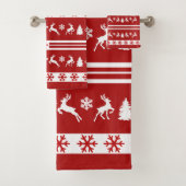 Elegante Rentiers Snowflakes Badhandtuch Set (Insitu)