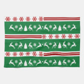 Elegante Rentiers Snowflakes Geschirrtuch (Horizontal)