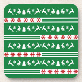 Elegante Rentiers Snowflakes Getränkeuntersetzer