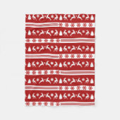 Elegante Rentiers Snowflakes - Kleine Fleecedecke (Vorderseite)