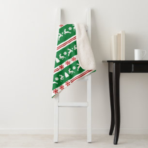 Elegante Rentiers Snowflakes - Kleine Sherpadecke