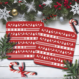 Elegante Rentiers Snowflakes Rechteckiger Pappuntersetzer