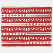 Elegante Rentiers Snowflakes - Schneeflocken Fleecedecke (Vorderseite (Horizontal))