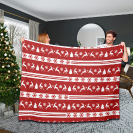 Elegante Rentiers Snowflakes - Schneeflocken Fleecedecke