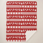Elegante Rentiers Snowflakes - Schneeflocken Sherpadecke (Vorderseite)