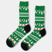 Elegante Rentiers Snowflakes Socken (Linkes Detail)