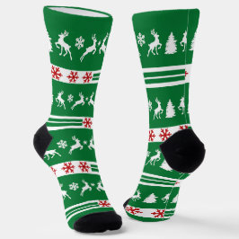 Elegante Rentiers Snowflakes Socken