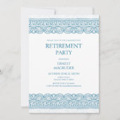 Elegante Rentner-Toga-Party in Blau Einladung (Vorderseite)