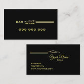 Elegante Reparatur von schwarzen Autos Visitenkarte (Vorne/Hinten)