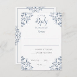 Elegante Reply Card - Nadine (Dusty Blue) Einladung