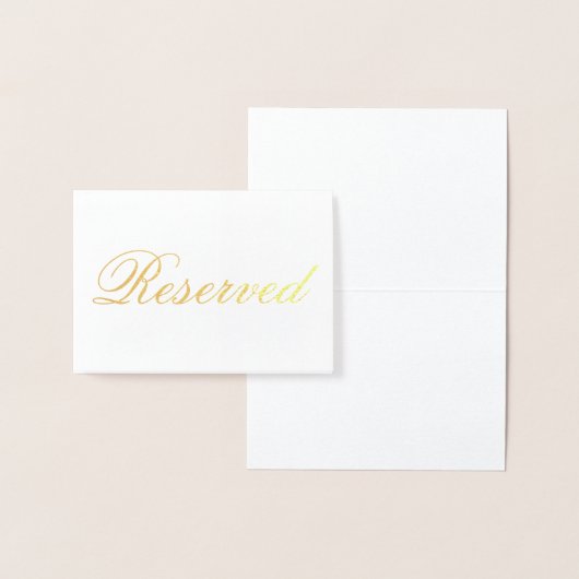 Elegante Reservierte Gold Foil Table Card Folienkarte (Anzeige)