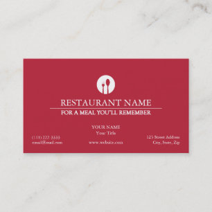 Elegante Restaurant Business Card Visitenkarte