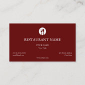 Elegante Restaurant Business Card Visitenkarte (Vorderseite)