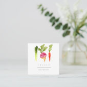 Elegante resturant GemüseVisitenkarte Quadratische Visitenkarte (Stehend Vorderseite)