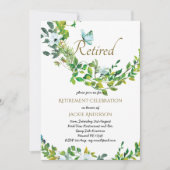 Elegante RETIREMENT Einladung Botanische Vegetatio (Vorderseite)