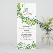 Elegante RETIREMENT Einladungen Botanische Flora (Stehend Vorderseite)