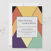 Elegante Retro Abstrakt Geometric Stilvolle Hochze Einladung (Vorderseite)