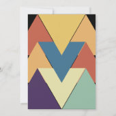 Elegante Retro Abstrakt Geometric Stilvolle Hochze Einladung (Rückseite)
