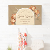 Elegante Retro Arch Blume Business Grand Opening Banner (Insitu)