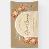 Elegante Retro Arch Blume Business Grand Opening Banner (Vertikal)