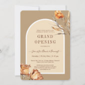 Elegante Retro Arch Blume Business Grand Opening Einladung (Vorderseite)