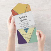 Elegante Retro Art Deco Stilvolle Eleganz Moderne All In One Einladung (Abreißen)