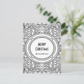 Elegante Retro Art Deko Merry Christmas Postkarte (Stehend Vorderseite)