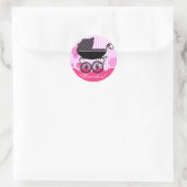 Elegante Retro Baby Carriage - Baby Shower Sticker (Tasche)
