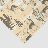 Elegante Retro Beige Cream Woodland Deer Seidenpapier (Detail)