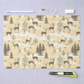 Elegante Retro Beige Cream Woodland Deer Seidenpapier (Handwerk)