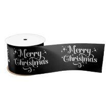 Elegante Retro Black Merry Weihnachtswrapping