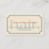 Elegante Retro Blue Schissors Haare Stylist Visitenkarte (Rückseite)