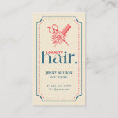 Elegante Retro Blue Schissors Haare Stylist Visitenkarte (Vorderseite)