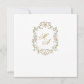 Elegante Retro-Blume in Aquarellfarbe Frame Babydu Einladung (Rückseite)