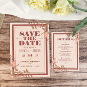 Elegante Retro Blush Floral Wedding Card Begleitkarte