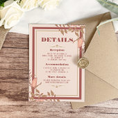 Elegante Retro Blush Floral Wedding Card Begleitkarte