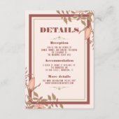 Elegante Retro Blush Floral Wedding Card Begleitkarte (Vorderseite)