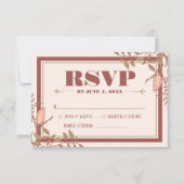 Elegante Retro Blush Floral Wedding RSVP Card (Vorderseite)