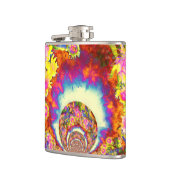 Elegante Retro-Boho Wasserfarben-Sonnenblumenfelde Flachmann (Links)