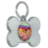 Elegante Retro-Boho Wasserfarben-Sonnenblumenfelde Tiermarke (Vorderseite links)