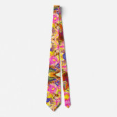 Elegante retro-boho-wasserfarbene Sonnenblumenfeld Krawatte (Vorderseite)