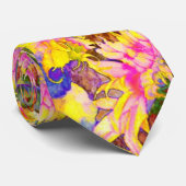 Elegante retro-boho-wasserfarbene Sonnenblumenfeld Krawatte (Gerollt)