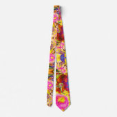 Elegante retro-boho-wasserfarbene Sonnenblumenfeld Krawatte (Rückseite)