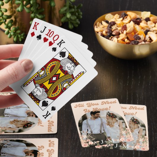 elegante Retro-botanische boho-Foto-Gastgeschenke Spielkarten (InSitu)