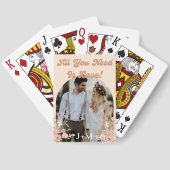 elegante Retro-botanische boho-Foto-Gastgeschenke Spielkarten (Rückseite)