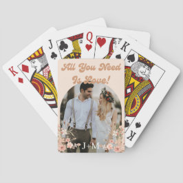elegante Retro-botanische boho-Foto-Gastgeschenke  Spielkarten